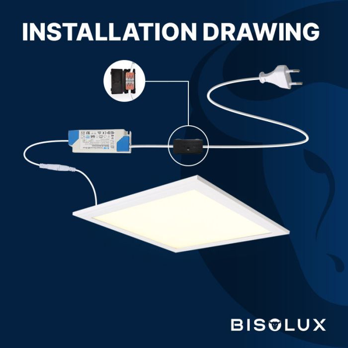 Panel LED 62x62 cm - Bisolux Master - 38W - 3000K