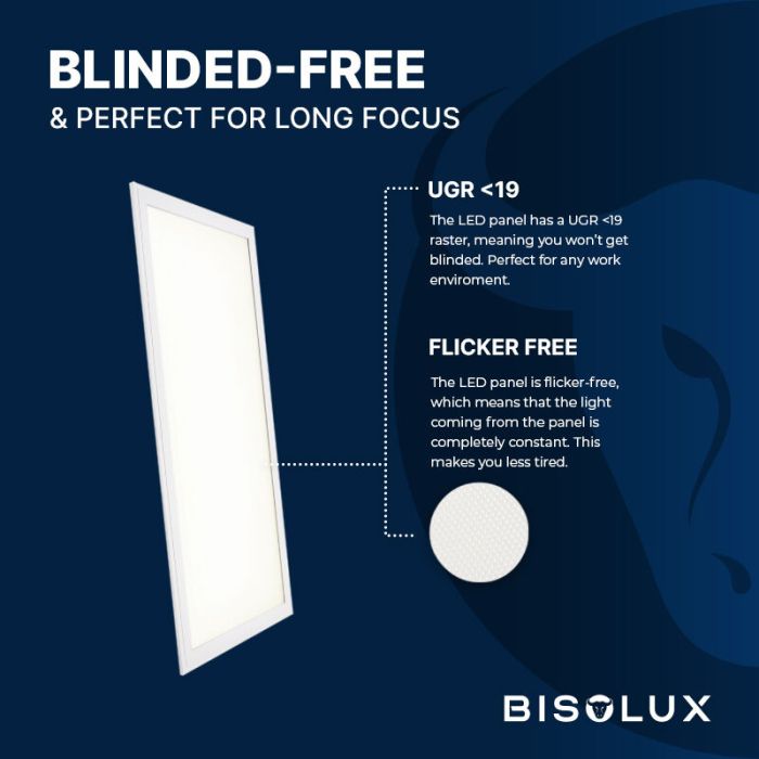 Panel LED 120x30 cm - Bisolux Master - 38W - 3000K