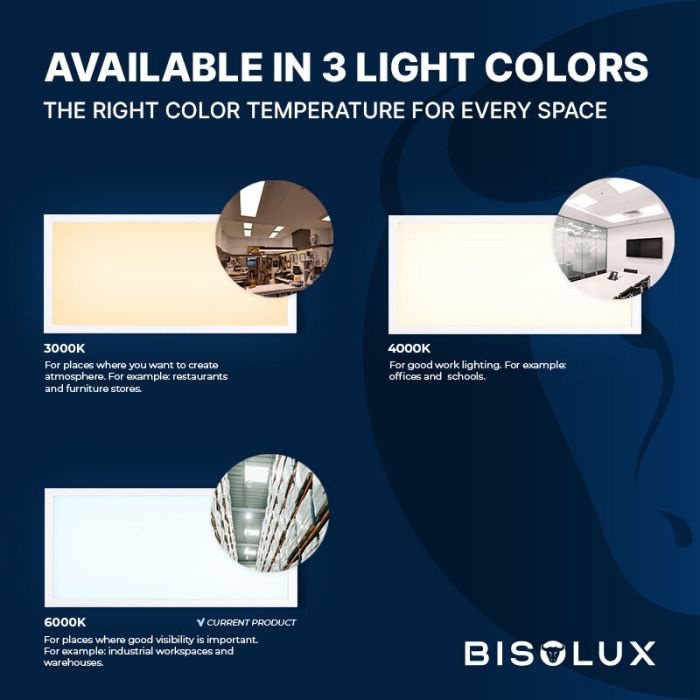 Panel LED 120x60 cm - Bisolux Master - 60W - 6000K