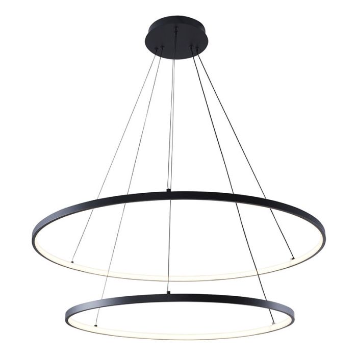 Lámpara colgante negra diseño, Kubra, 60W, ajustable entre luz blanco cálido y frío LED