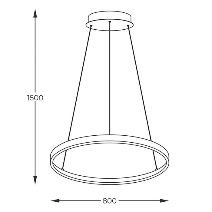 Lámpara colgante dorada diseño, Kubra, 36W, ajustable entre luz blanco cálido y frío LED