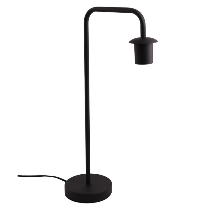 Lámpara de mesa sin pantalla negra de aluminio, Rika